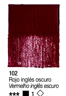 Venta pintura online: Acrílico Rojo Inglés Oscuro nº102 serie 1